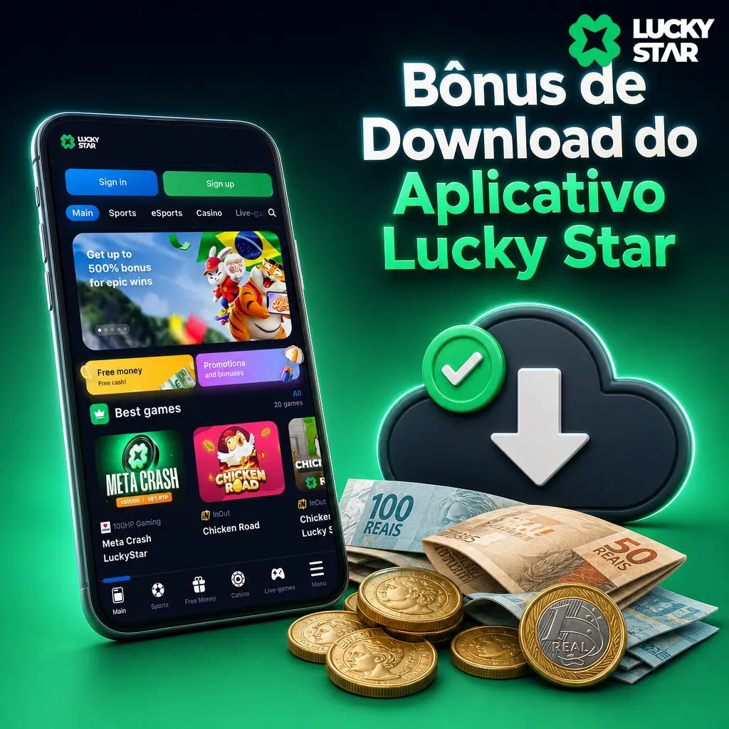 Aplicativo Lucky Star oferece 20 giros grátis no Fortune Ox no primeiro login, sem depósito, com rollover de 35x em 24 horas
