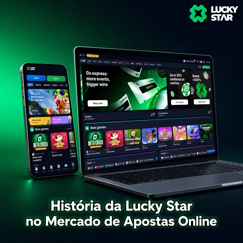 Logotipo da Lucky Star, casa de apostas online licenciada em Curaçao, fundada em 2022 e voltada ao mercado brasileiro.