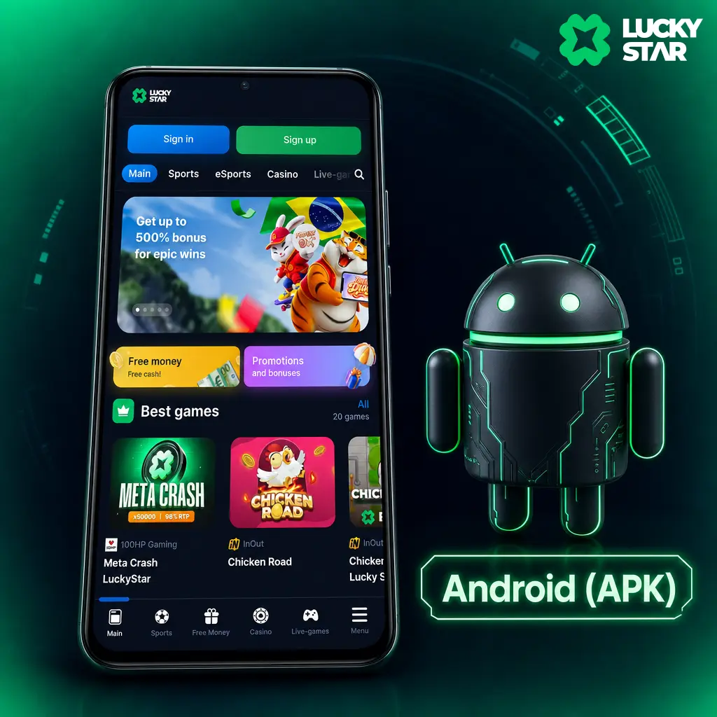 Ícone do aplicativo Lucky Star em APK para Android, alternativa segura à Google Play para apostas